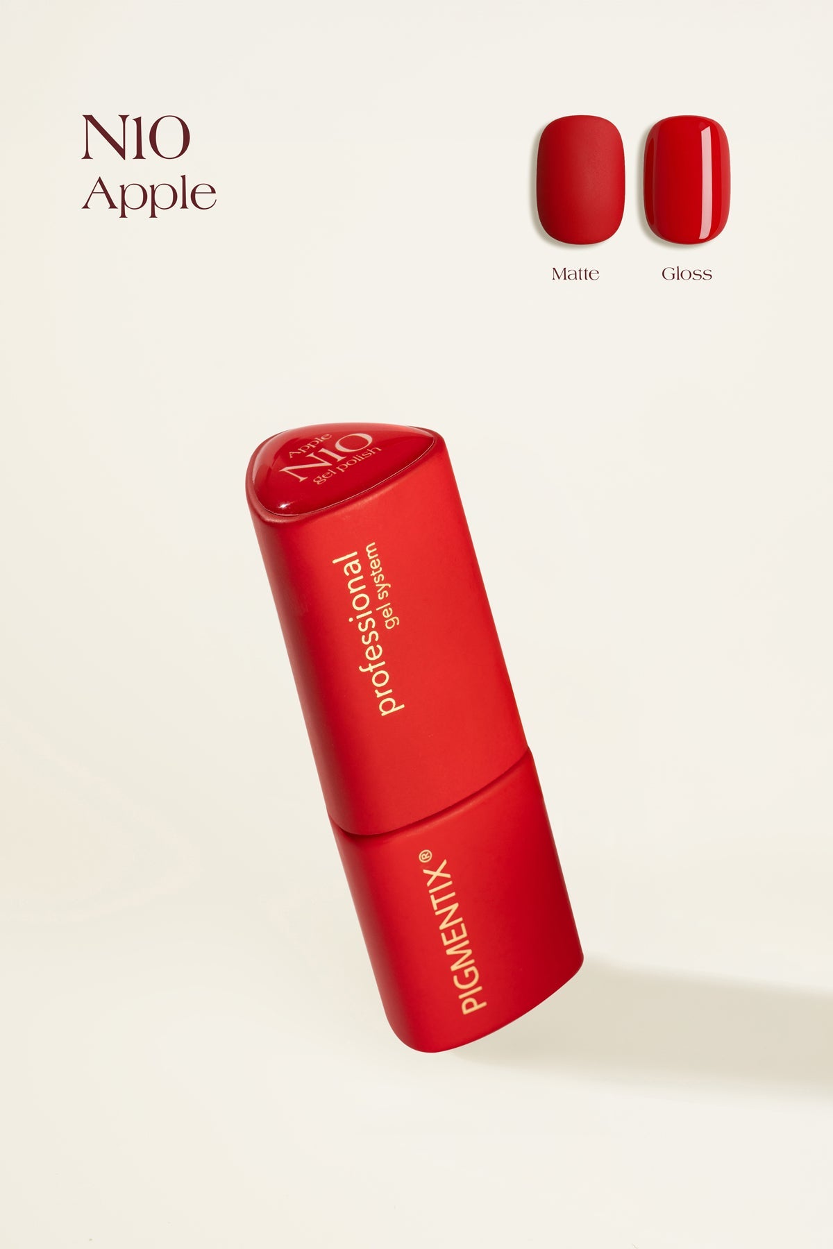 Pigmentix gelinis lakas Apple N10 – Fuego Collection, 8 ml – spalvos pavyzdys